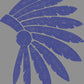 Headdress Warriors Indians Head 1-Color Approximately 12" Spangle Transfer