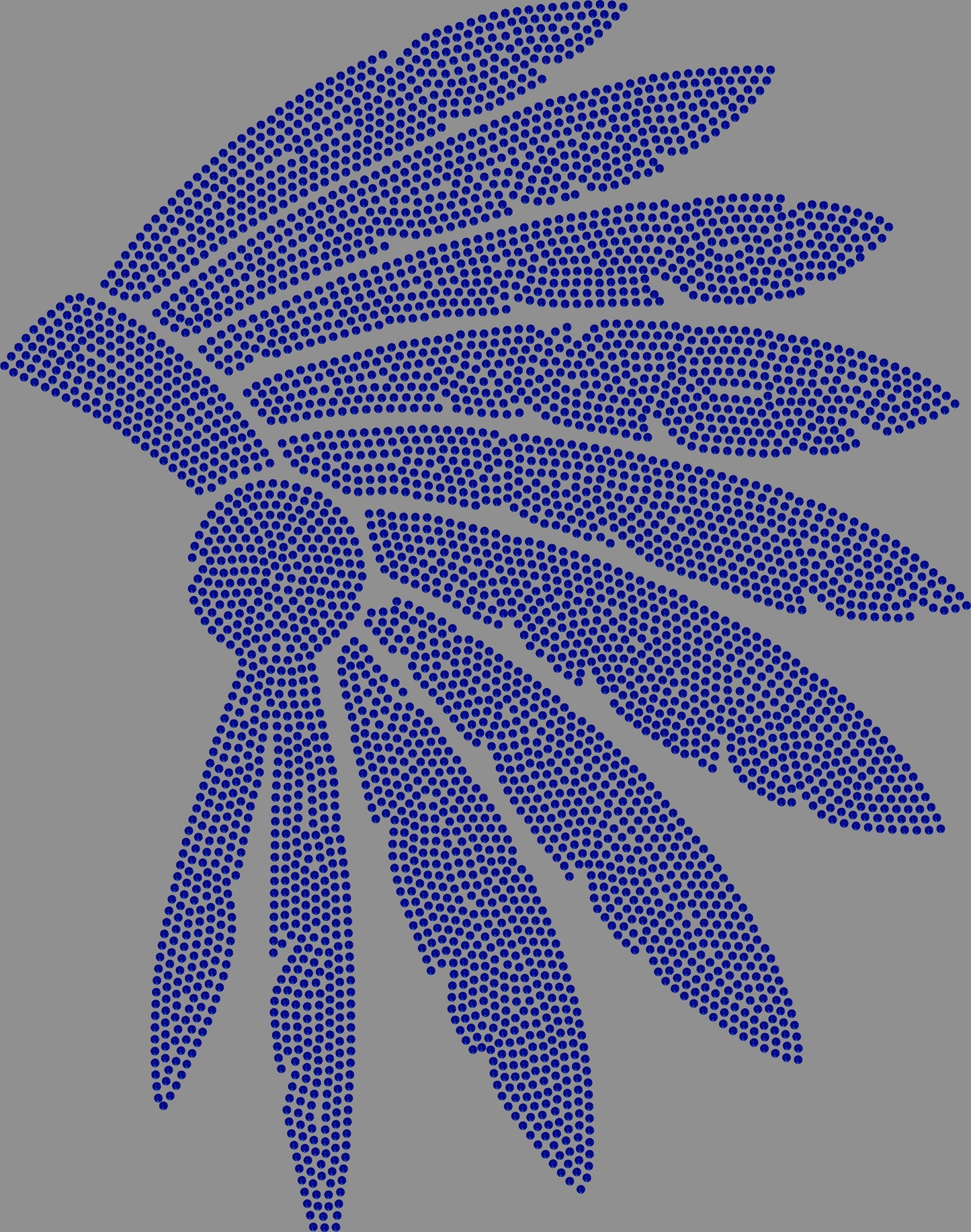 Headdress Warriors Indians Head 1-Color Approximately 12" Spangle Transfer