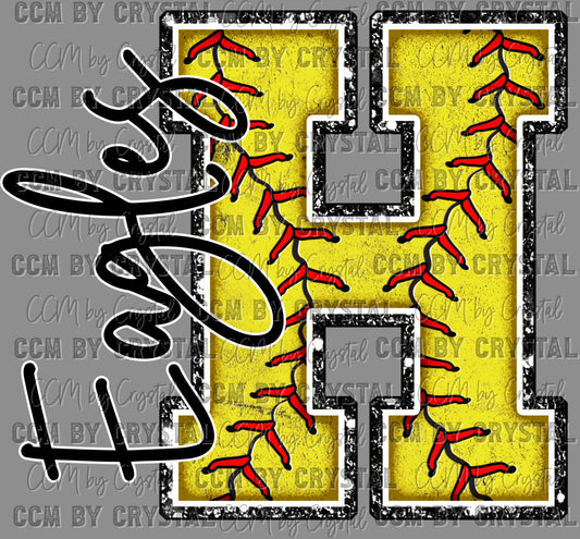 H Eagles Softball Ready to Press Transfer DTF Transfer Sublimation Transfer