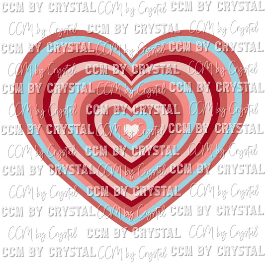 Heart Valentine's Day Ready To Press Transfer DTF Sublimation