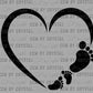 Heart and Baby Feet Valentines Day Ready to Press Transfer DTF Transfer Sublimation Transfer