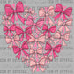 Heart made with Bows Valentines Day Ready to Press Transfer DTF Transfer Sublimation Transfer