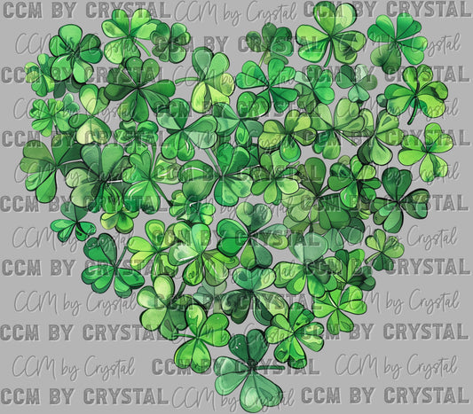 Heart made with Shamrocks St Patrick's Day Ready to Press Transfer DTF Transfer Sublimation Transfer