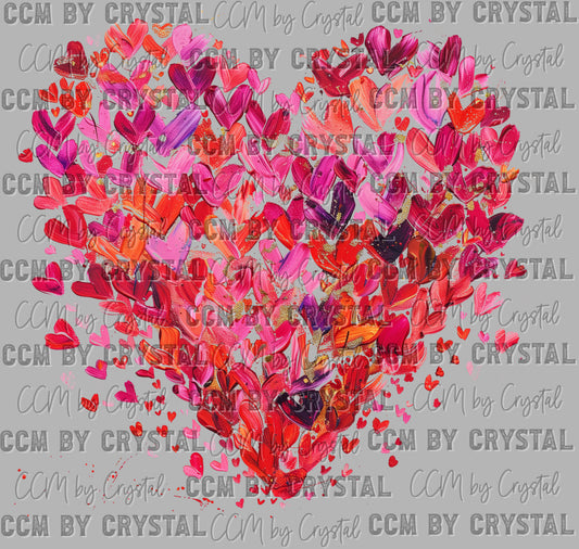 Heart made with Hearts Valentines Day Ready to Press Transfer DTF Transfer Sublimation Transfer