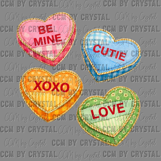 Be Mine Xoxo Hearts Valentines Day Ready to Press DTF Transfers Sublimation Transfers