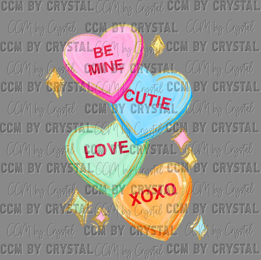 Be Mine Cutie Hearts Valentines Day Ready to Press DTF Transfers Sublimation Transfers (