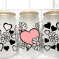 Hearts Valentines Day UV DTF Transfer 16oz Libby Glass Can Wrap Ready to Apply