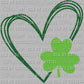 Heart with Shamrock Clover St Patrick's Day Ready to Press Transfer DTF Transfer Sublimation Transfer