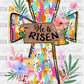 He is Risen Colorful Cross Faux Glitter Ready to Press Transfer DTF Transfer Sublimation Transfer