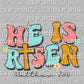 He is Risen Easter Cross Ready To Press Transfer DTF Sublimation