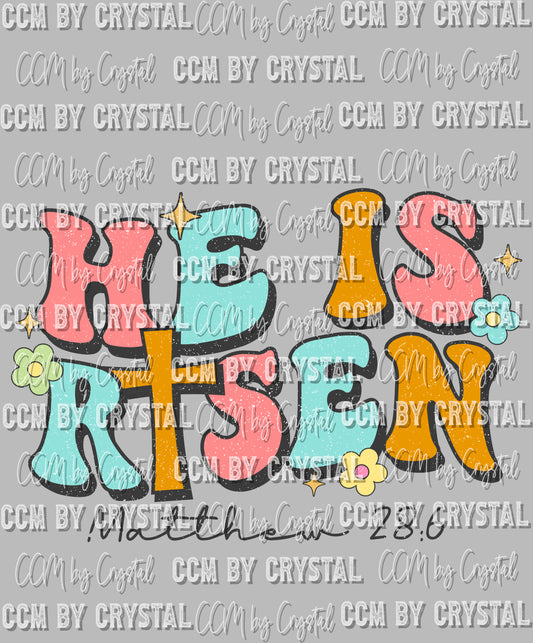 He is Risen Easter Cross Ready To Press Transfer DTF Sublimation