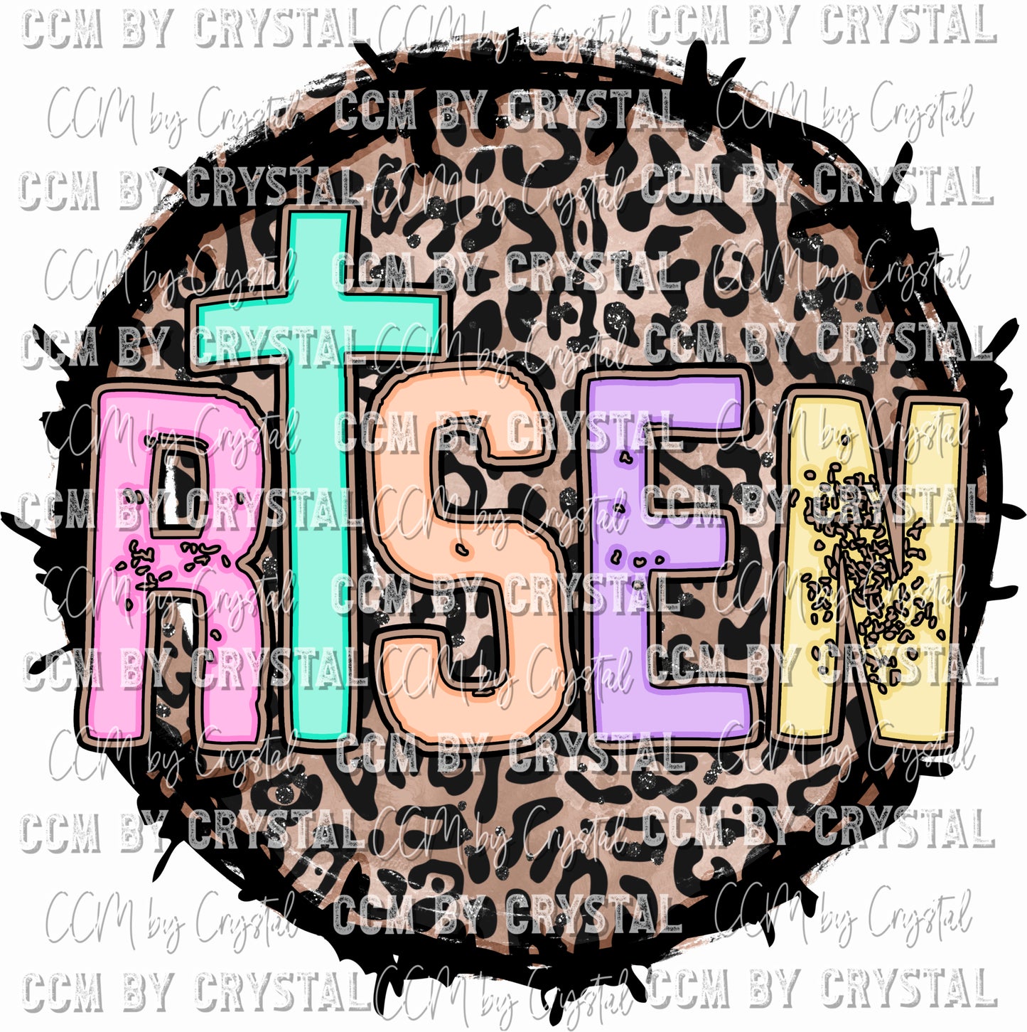He is Risen Cheetah with Thorn Crown Easter Ready To Press Transfer DTF Sublimation
