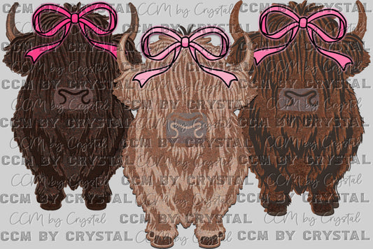 Highland Cows Ready to Press Transfer DTF Transfer Sublimation Transfer