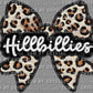 Hillbillies Bow Mascot Iridescent Effect Ready to Press Transfer DTF Transfer Sublimation Transfer