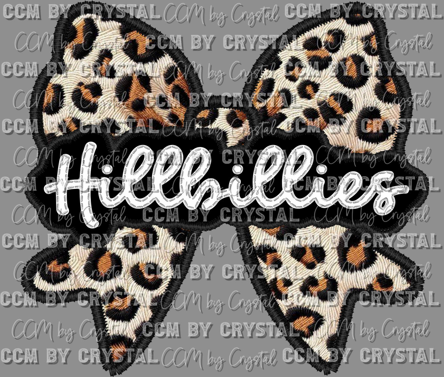 Hillbillies Bow Mascot Iridescent Effect Ready to Press Transfer DTF Transfer Sublimation Transfer