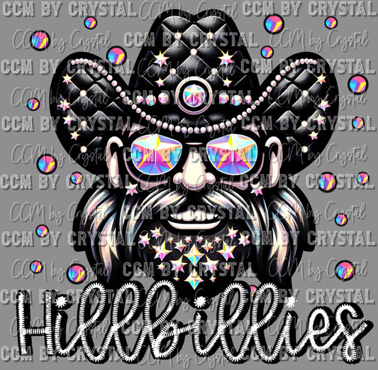 Hillbillies Mascot Iridescent Effect Ready to Press Transfer DTF Transfer Sublimation Transfer