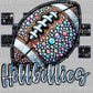 Hillbillies Football Mascot Faux Rhinestones Effect Ready to Press Transfer DTF Transfer Sublimation Transfer