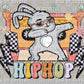 Hip Hop Bunny with Lightning Bolts Easter Ready to Press Transfer DTF Sublimation