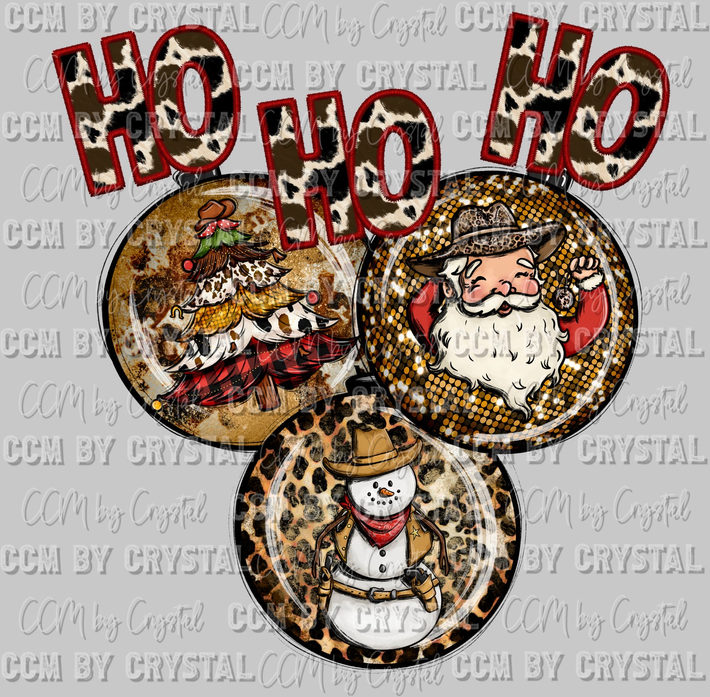 Ho Ho Ho Santa Christmas Ready to Press DTF Transfer Sublimation Transfer