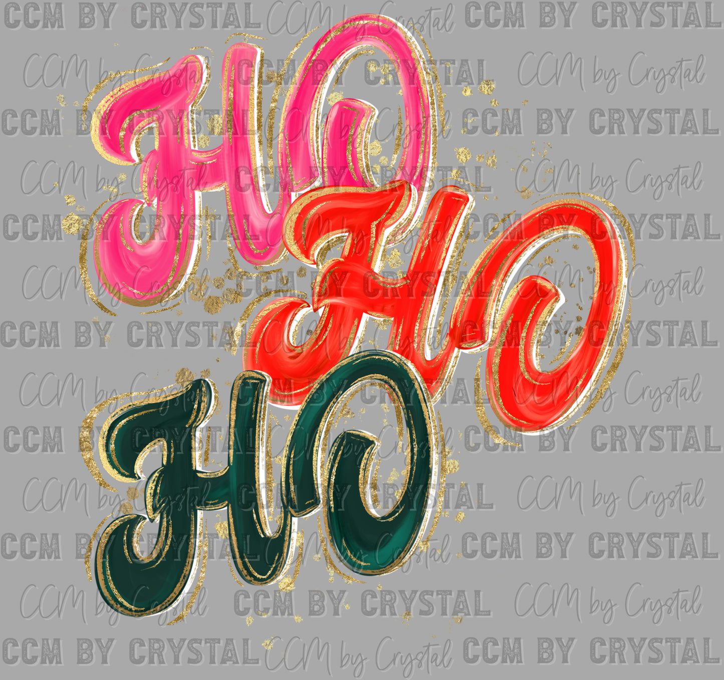 Ho Ho Ho Faux Glitter Christmas Ready to Press Transfer DTF Transfer Sublimation Transfer