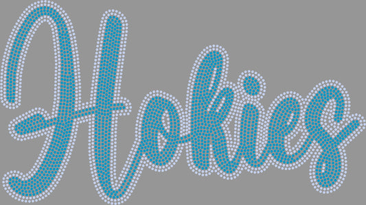 Hokies 2-Color Approximately 11" wide Spangle Transfer