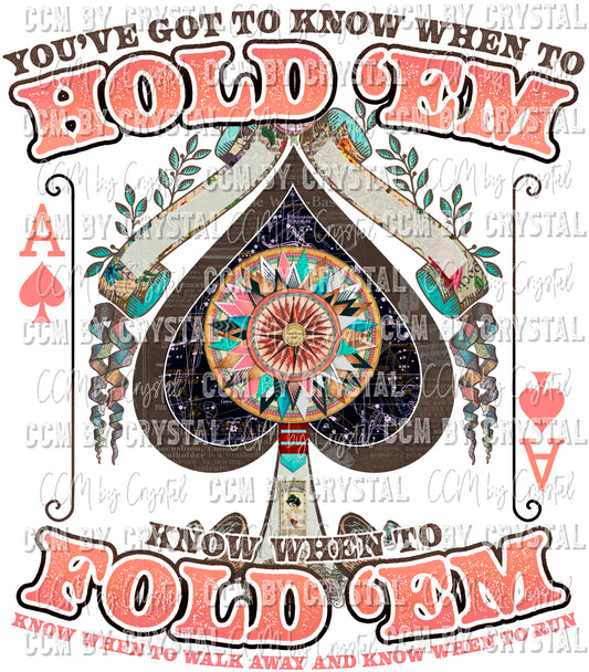 Hold Em Ace Playing Card Ready to Press Transfer