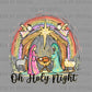 Oh Holy Night Nativity Christmas Ready to Press Instant Peel DTF Transfers Sublimation Transfers