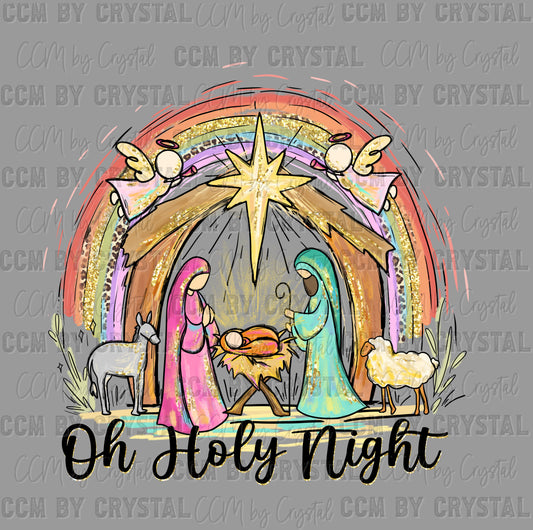 Oh Holy Night Nativity Christmas Ready to Press Instant Peel DTF Transfers Sublimation Transfers