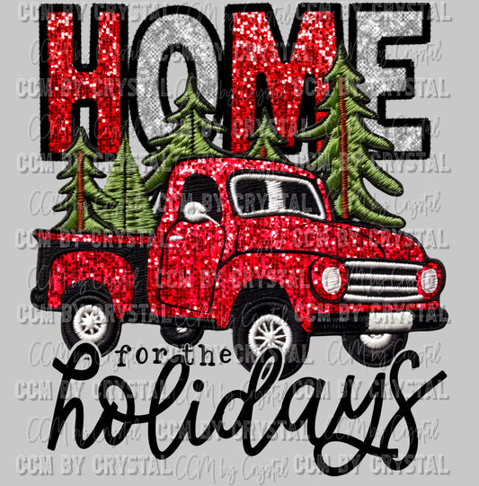 Home for the Holidays Christmas Ready to Press DTF Transfer Sublimation Transfer
