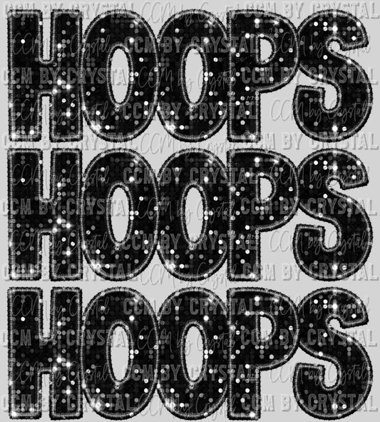 Hoops Basketball Faux Sequins Faux Embroidery Ready To Press Transfer