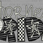 Hornet Pride Stars Checkered Sports Mascot Ready to Press Transfer DTF Transfer Sublimation Transfer