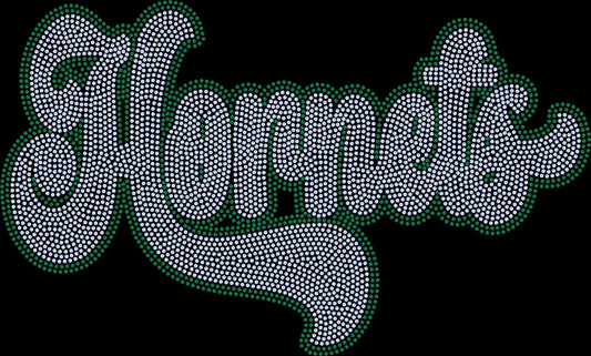 Hornets 2-Color Approximately 11" wide Spangle Transfer