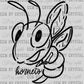 Hornets Mascot Doodle Ready to Press Transfer DTF Transfer Sublimation Transfer
