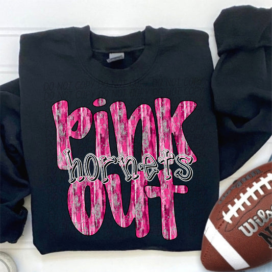 Pink Out Hornets Ready to Press Transfer DTF Transfer Sublimation Transfer