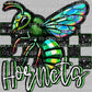 Hornets Mascot Faux Rhinestones Effect Ready to Press Transfer DTF Transfer Sublimation Transfer
