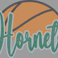 Hornets Basketball Approximately 11" wide Spangle Transfer