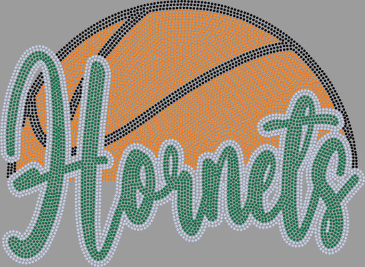 Hornets Basketball Approximately 11" wide Spangle Transfer