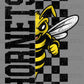 Hornets Grunge Checkered Sports Mascot Ready to Press Transfer DTF Transfer Sublimation Transfer