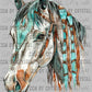 Horse Turquoise Western Ready to Press Transfer DTF Transfer Sublimation Transfer