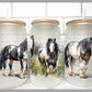 Horses Western UV Transfer 16oz Libby Glass Can Wrap Ready to Apply (