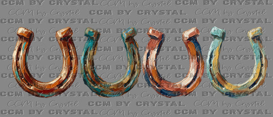 Western Horseshoes Ready to Press Instant Peel DTF Transfers Sublimation Transfers
