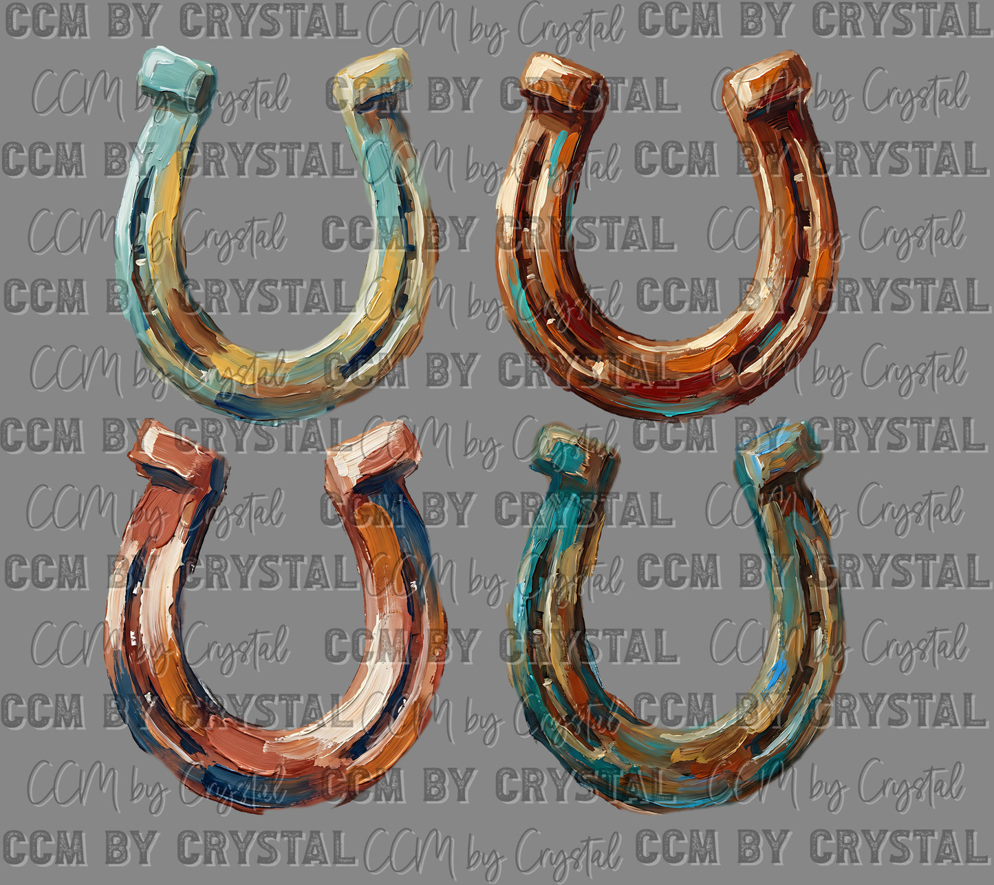 Western Horseshoes Ready to Press Instant Peel DTF Transfers Sublimation Transfers