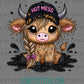 Hot Mess Highland Cow Ready to Press Transfer DTF Transfer Sublimation Transfer