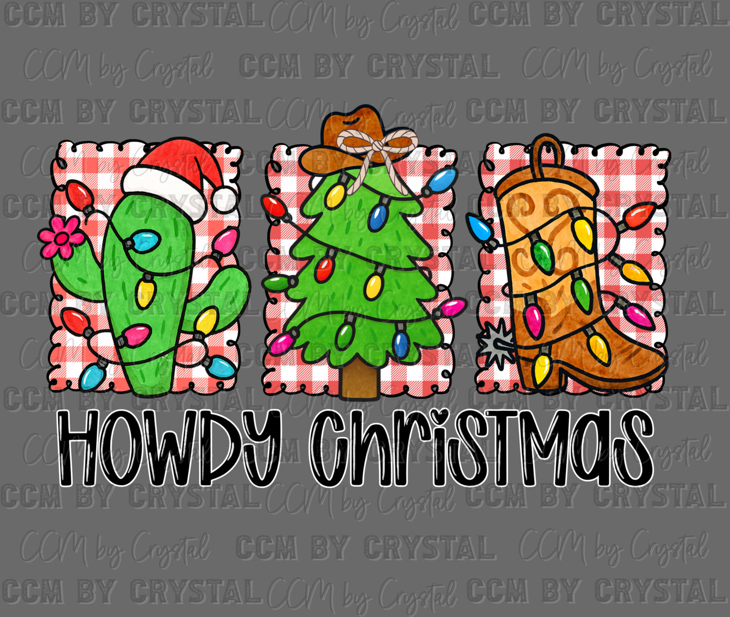 Howdy Christmas Western Ready to Press Instant Peel DTF Transfers Sublimation Transfers