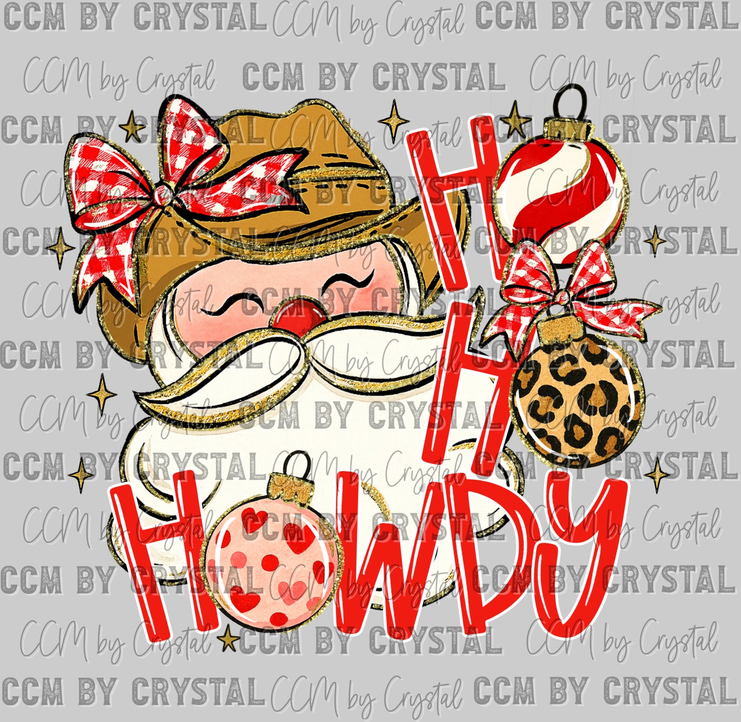Howdy Santa Christmas Western Ready to Press Instant Peel DTF Transfers Sublimation Transfers