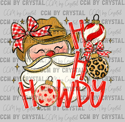 Howdy Santa Christmas Western Ready to Press Instant Peel DTF Transfers Sublimation Transfers