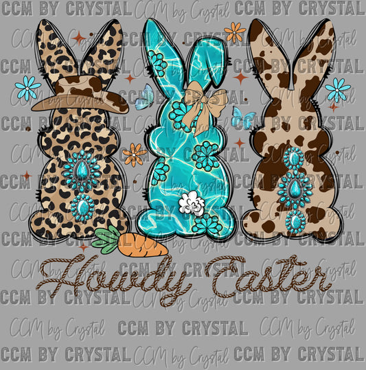 Howdy Easter Western Ready to Press Instant Peel DTF Transfers Sublimation Transfers