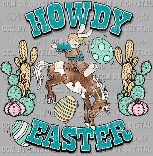 Howdy Easter Cowboy Western Rodeo Ready to Press Transfer