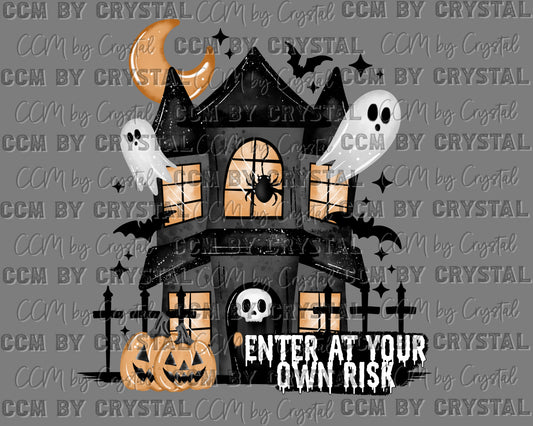 Haunted House Halloween Ready to Press Transfer DTF Transfer Sublimation Transfer