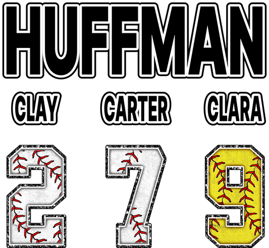 Huffman Baseball Softball Ready to Press DTF Transfer